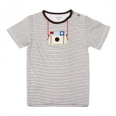 2015 New Little Maven Lovely Camera Baby Children Boy Cotton Short Sleeve T-shirt Top