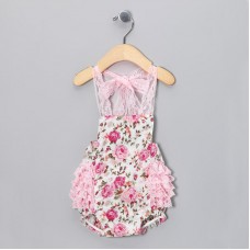 Baby Kids Girls Romper Toddlers Short Lace Flower Sets Sunsuit Outfit