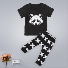 2Pcs New Toddler Baby Boys Fox T-shirts Long Pants Leggings Outfits Clothing Set Costume