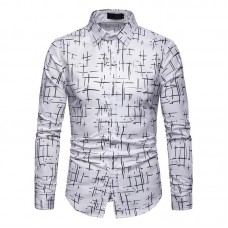 Men Art Print Long Sleeve Shirts