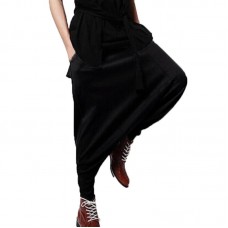 Men Casual Drape Drop Crotch Training Pants Harem Hip Hop Pants Baggy Trouser