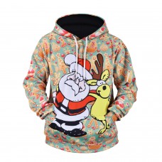 Men's Casual 3D Print Hoodies Christmas Pattern Long Sleeve Sweatshirts