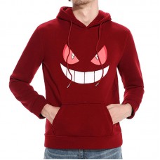 Men's Casual Drawstring Halloween Pumpkin Smile Pattern Long Sleeve Hooded Sweatshirt